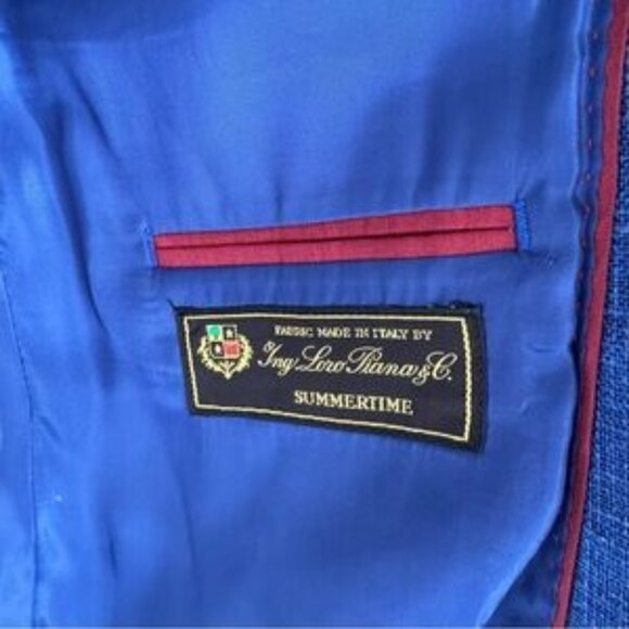 TailoRED Loro Piana Summertime Wool Silk Linen Sport Coat Blazer Blue size 40R - Picture 3 of 10